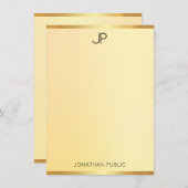 Elegante gouden look Sjabloon Modern Monogram Eenv (Voorkant / Achterkant)