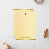 Elegante gouden look Sjabloon Modern Monogram Eenv (Voorkant / Achterkant in situ)