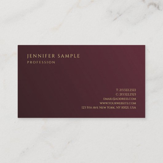 Elegante gouden look tekst Premium Thick Luxury Visitekaartje (Achterkant)