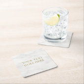 Elegante gouden look tekst wit marmer Sjabloon Kartonnen Onderzetters (Insitu)