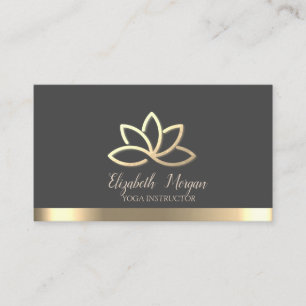 Elegante Gouden Lotus Gouden Streep Yoga-instructe Visitekaartje
