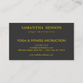 Elegante gouden Lotus Logo Elegante zwarte bloemen Visitekaartje (Achterkant)