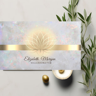 Elegante Gouden Lotus Opal Yoga-instructrice Visitekaartje