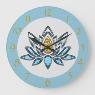 Elegante Gouden Lotus Zen Yoga-meditatie Grote Klok
