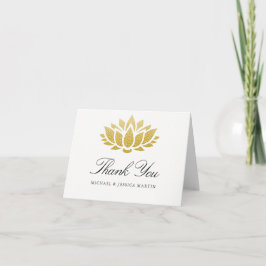 Elegante Gouden Lotusbloem Aangepaste Dankjewel Bedankkaart