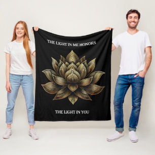 Elegante gouden lotusbloem Het licht in mij... Fleece Deken