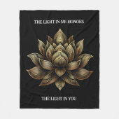 Elegante gouden lotusbloem Het licht in mij... Fleece Deken (Voorkant)