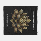 Elegante gouden lotusbloem Het licht in mij... Fleece Deken (Voorkant (Horizontaal))