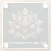 Elegante gouden lotusbloem Het licht in mij... Glazen Onderzetter (Achterkant)