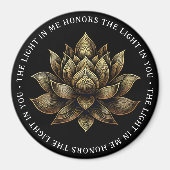 Elegante gouden lotusbloem Het licht in mij... Magneet (Voorkant)