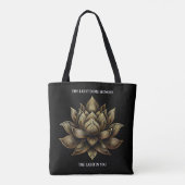 Elegante gouden lotusbloem Het licht in mij... Tote Bag (Achterkant)