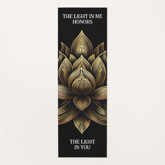 Elegante gouden lotusbloem Het licht in mij... Yogamat (Voorkant)