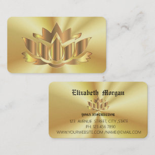 Elegante gouden lotusbloem yoga visitekaartje