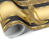 Elegante Gouden Luipaard Hoge Hak Schoenen Dier 2 Cadeaupapier (Rol Hoek)