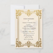 Elegante gouden luxe formele bruiloft RSVP kaartje (Voorkant)
