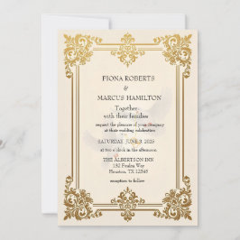 Elegante gouden luxe formele bruiloft save the date