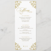 Elegante gouden luxe trouwmenu menu (Voorkant)