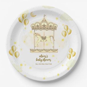 Elegante gouden magische ballon Carrousel Baby sho Papieren Bordje