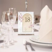 Elegante gouden magnolia huwelijks tafel nummertje kaart