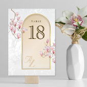 Elegante gouden Magnolia Trouwtafel Nummer Kaart
