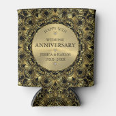 Elegante gouden mandala 50ste gouden trouwdag blikjeskoeler (Voorkant)