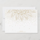 Elegante Gouden Mandala Confetti Ontwerp Kaart (Achterkant)