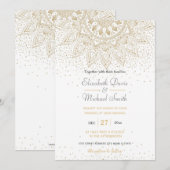 Elegante Gouden Mandala Confetti Ontwerp Kaart (Voorkant / Achterkant)