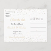 Elegante gouden mandala-confettidesign aankondigingskaart (Achterkant)