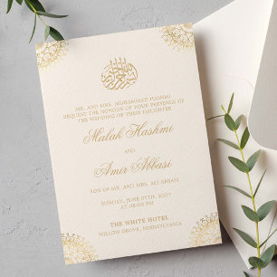 Elegante gouden mandala crème islamitische moslim kaart
