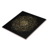 Elegante gouden mandala decor keramische tegel tegeltje (Zijkant)