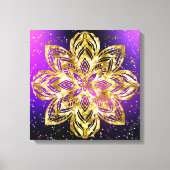 Elegante gouden Mandala Glitter Paarse Gradient Canvas Afdruk (Voorkant)