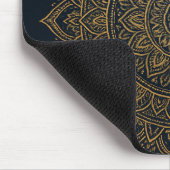 Elegante gouden mandala op Navy Mousepad Muismat (Hoek)
