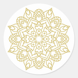 Elegante gouden mandala ronde sticker