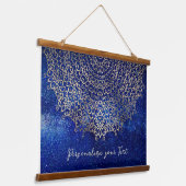 Elegante Gouden Mandala Trippy Psychedelische Hipp Hangend Wandkleed (Gebogen)