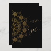 Elegante Gouden Mandala Zwart Kaart (Voorkant / Achterkant)