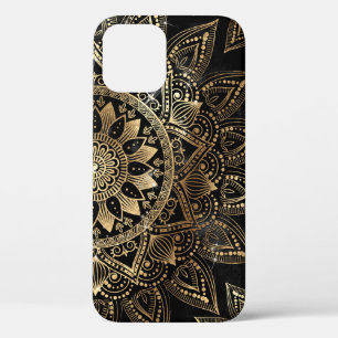 Elegante Gouden Mandala Zwarte Ontwerp Case-Mate iPhone Case