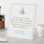 Elegante Gouden Maria Gebed Altaar Katholieke brui Reclamebord Met Voetstuk (Insitu)