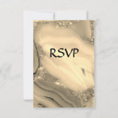 Elegante gouden marmeren agaat RSVP met menuopties Kaartje (Achterkant)