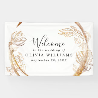 Elegante gouden marmeren bloemengroen banner