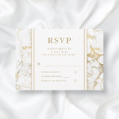 Elegante gouden marmeren bruiloft RSVP Kaart