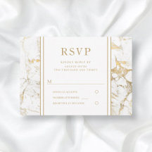 Elegante gouden marmeren bruiloft RSVP Kaart