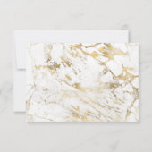 Elegante gouden marmeren bruiloft RSVP Kaart (Achterkant)