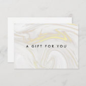 Elegante gouden marmeren cadeaubon (Voorkant / Achterkant)