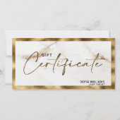 Elegante gouden marmeren cadeaubon (Voorkant)