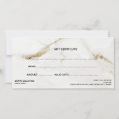 Elegante gouden marmeren cadeaubon (Achterkant)