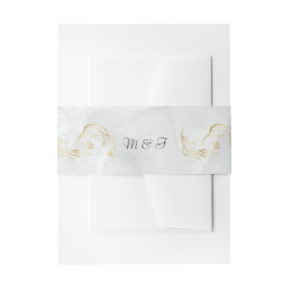 Elegante gouden marmeren huwelijksbuikband uitnodigingen wikkel