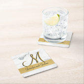Elegante gouden marmeren huwelijkscadeau gunsten - kartonnen onderzetters (Insitu)