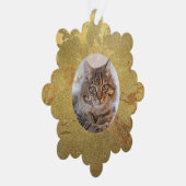Elegante gouden marmeren kat ornament kaart (Rechts)