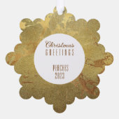 Elegante gouden marmeren kat ornament kaart (Achterkant)