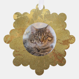 Elegante gouden marmeren kat ornament kaart